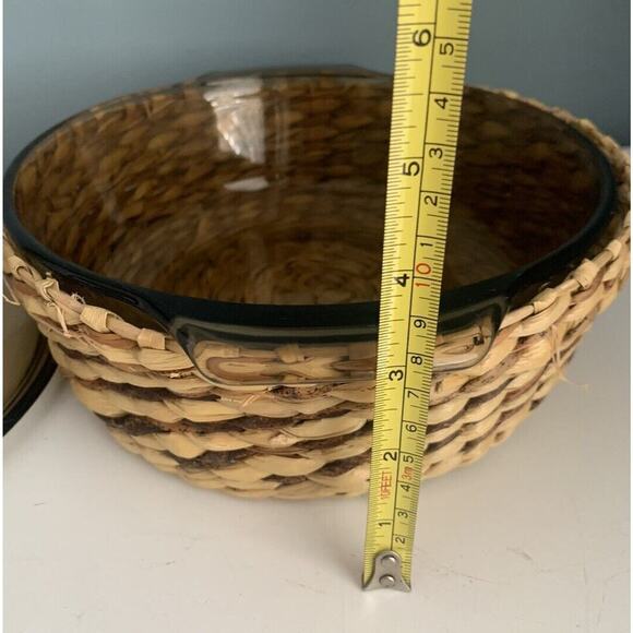 Anchor Hocking 437 Oven Proof 1-1/2 Qt Brown Baking Casserole Dish Lid & Basket - Picture 7 of 13